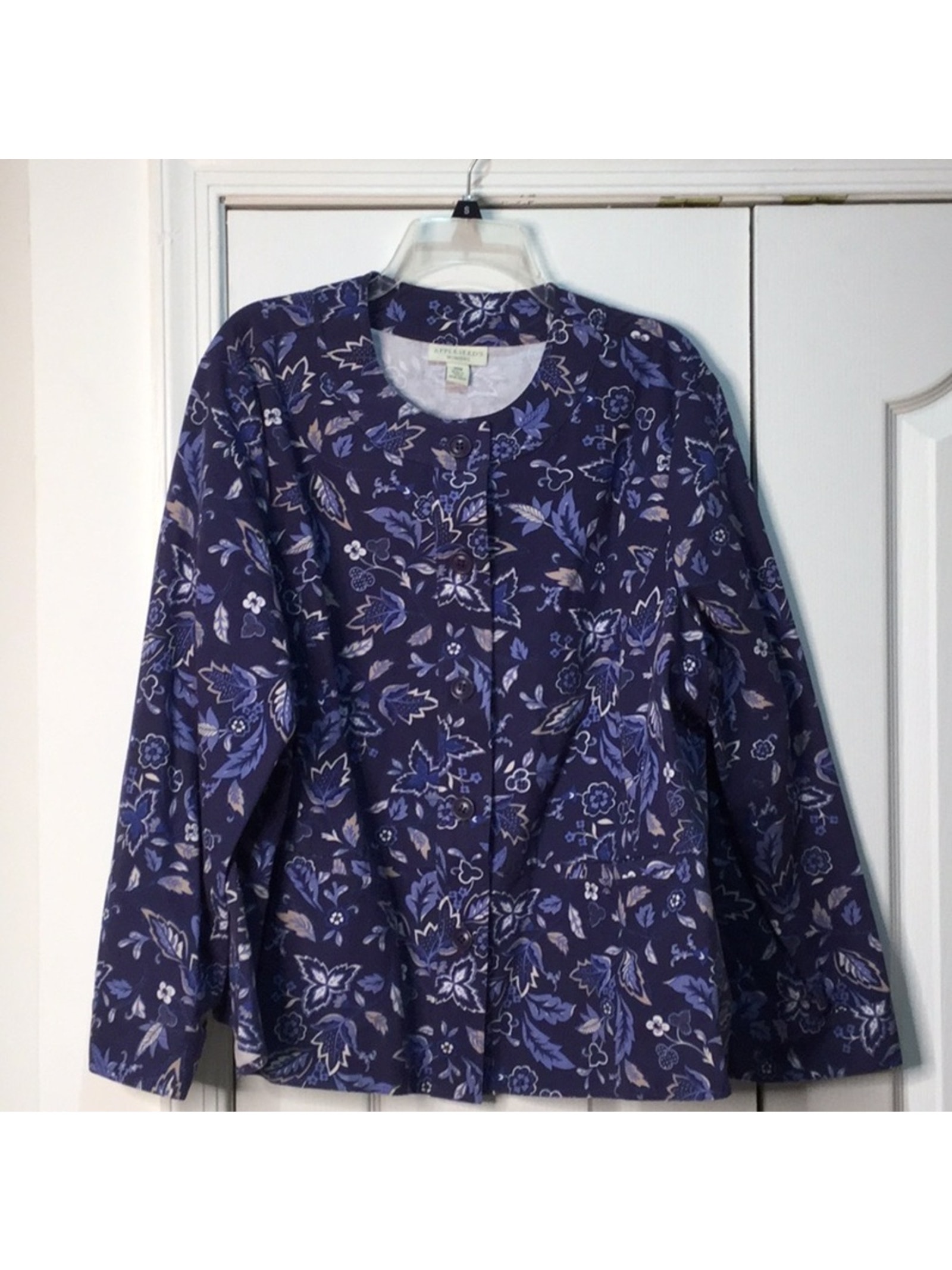Appleseeds 20w Blue Floral Cotton Jacket Nwot